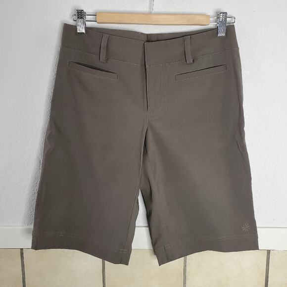 Athleta Brown ripstop nylon med thigh shorts Hiling Outdoor Casual - Picture 1 of 8